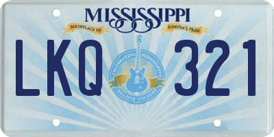 MS license plate LKQ321