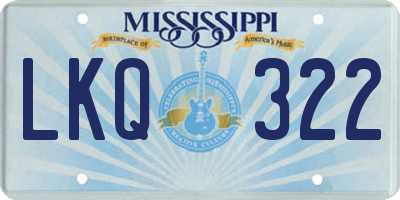 MS license plate LKQ322