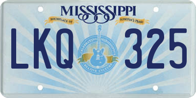 MS license plate LKQ325