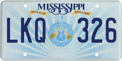 MS license plate LKQ326
