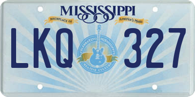 MS license plate LKQ327
