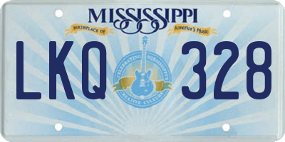 MS license plate LKQ328