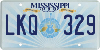 MS license plate LKQ329