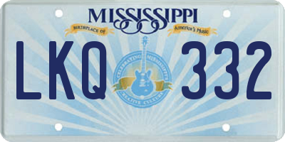 MS license plate LKQ332