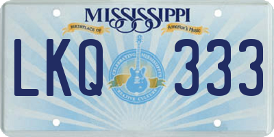 MS license plate LKQ333