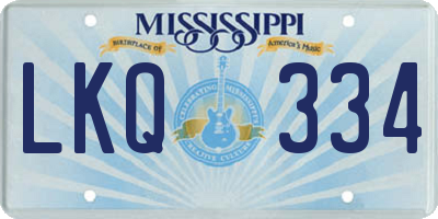 MS license plate LKQ334