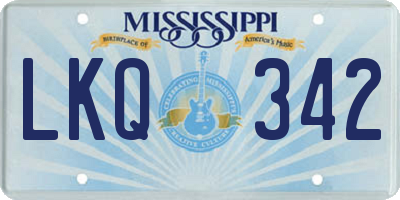 MS license plate LKQ342