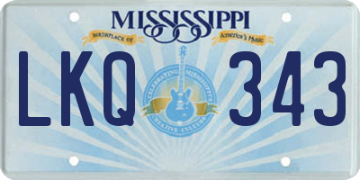 MS license plate LKQ343