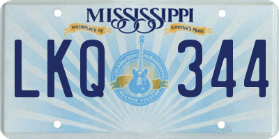 MS license plate LKQ344