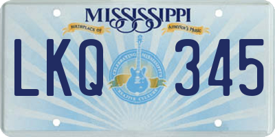 MS license plate LKQ345
