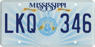 MS license plate LKQ346