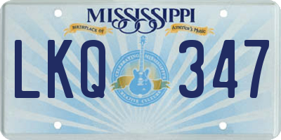 MS license plate LKQ347