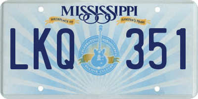 MS license plate LKQ351