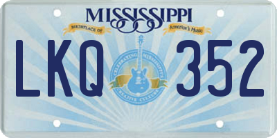 MS license plate LKQ352