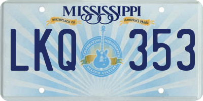 MS license plate LKQ353