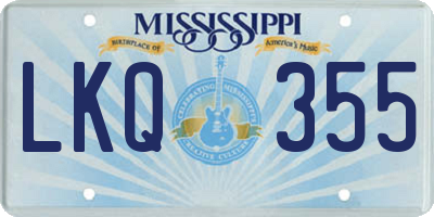 MS license plate LKQ355