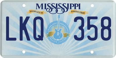 MS license plate LKQ358