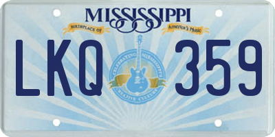 MS license plate LKQ359