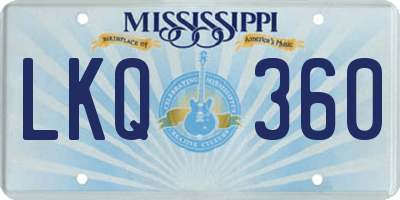MS license plate LKQ360