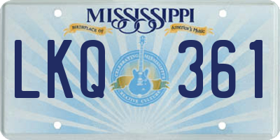 MS license plate LKQ361