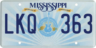 MS license plate LKQ363