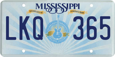 MS license plate LKQ365
