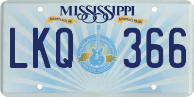 MS license plate LKQ366