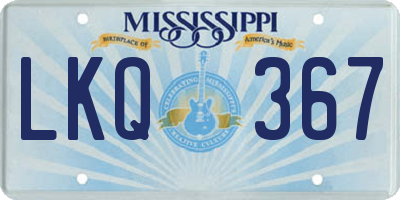 MS license plate LKQ367