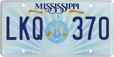 MS license plate LKQ370