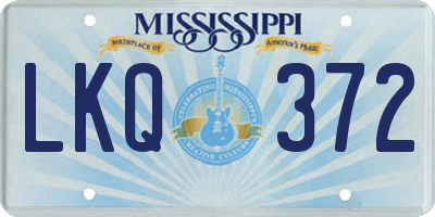 MS license plate LKQ372