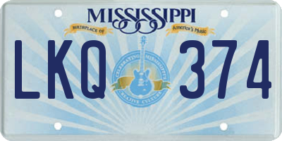 MS license plate LKQ374