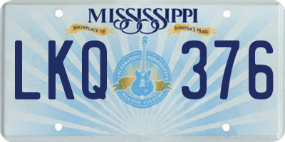 MS license plate LKQ376