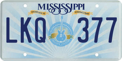 MS license plate LKQ377