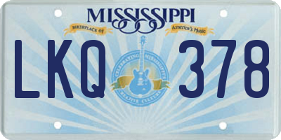 MS license plate LKQ378