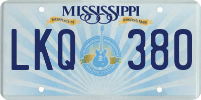 MS license plate LKQ380