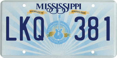 MS license plate LKQ381
