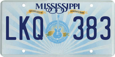 MS license plate LKQ383