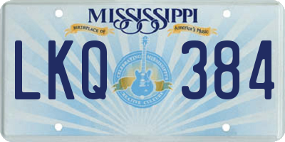 MS license plate LKQ384