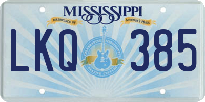 MS license plate LKQ385