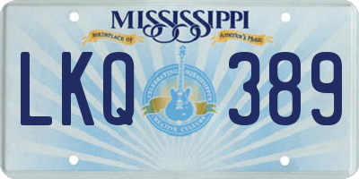 MS license plate LKQ389