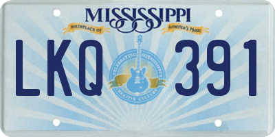 MS license plate LKQ391