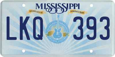 MS license plate LKQ393