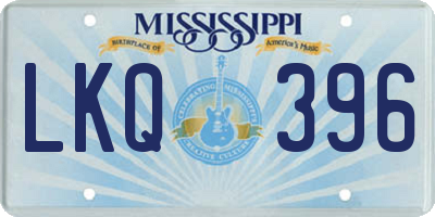 MS license plate LKQ396