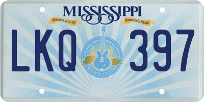 MS license plate LKQ397