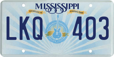 MS license plate LKQ403
