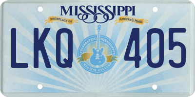 MS license plate LKQ405