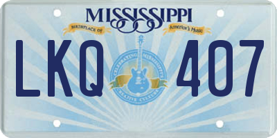 MS license plate LKQ407