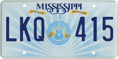 MS license plate LKQ415