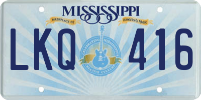 MS license plate LKQ416