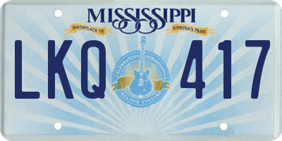 MS license plate LKQ417